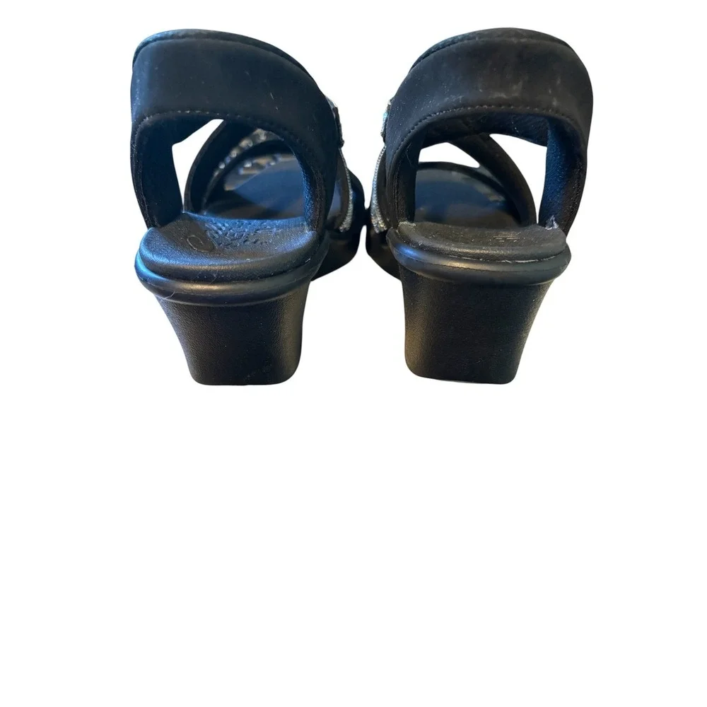 Skechers Cali Slip-ins Wedge Sandals Size 6 Womens Black Rhinestone Strappy‎